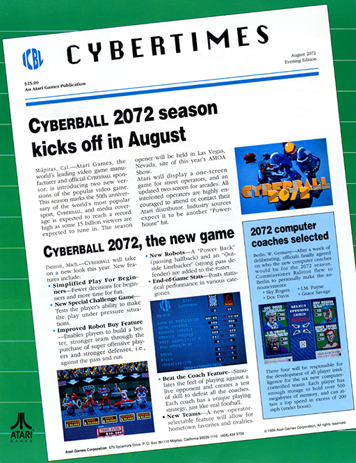 Cyberball 2072 (2 player, rev 1) MAME2003Plus Game Cover